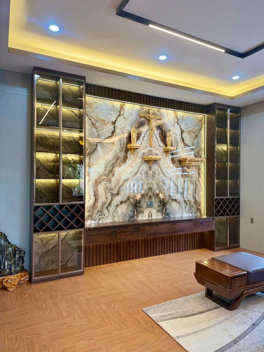 Vinh Quang Decor ứng dụng thi công tấm ốp PVC vân đá
