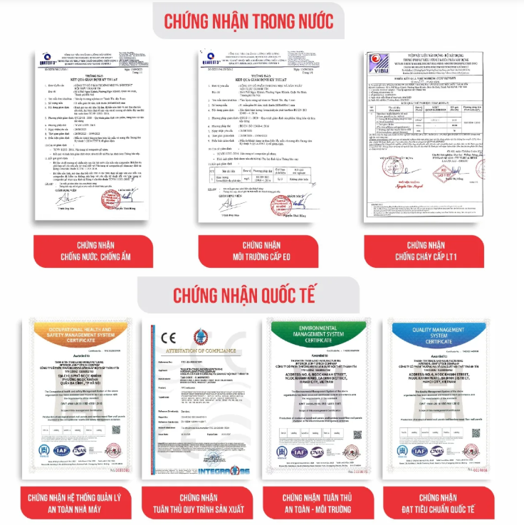 Trứng nhận độ bền của tấm ốp sợi than tre