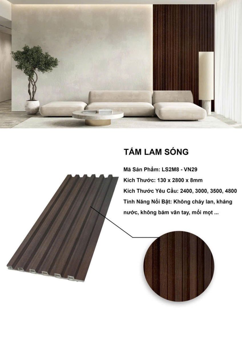 Lam Sóng Nhựa Vân Gỗ