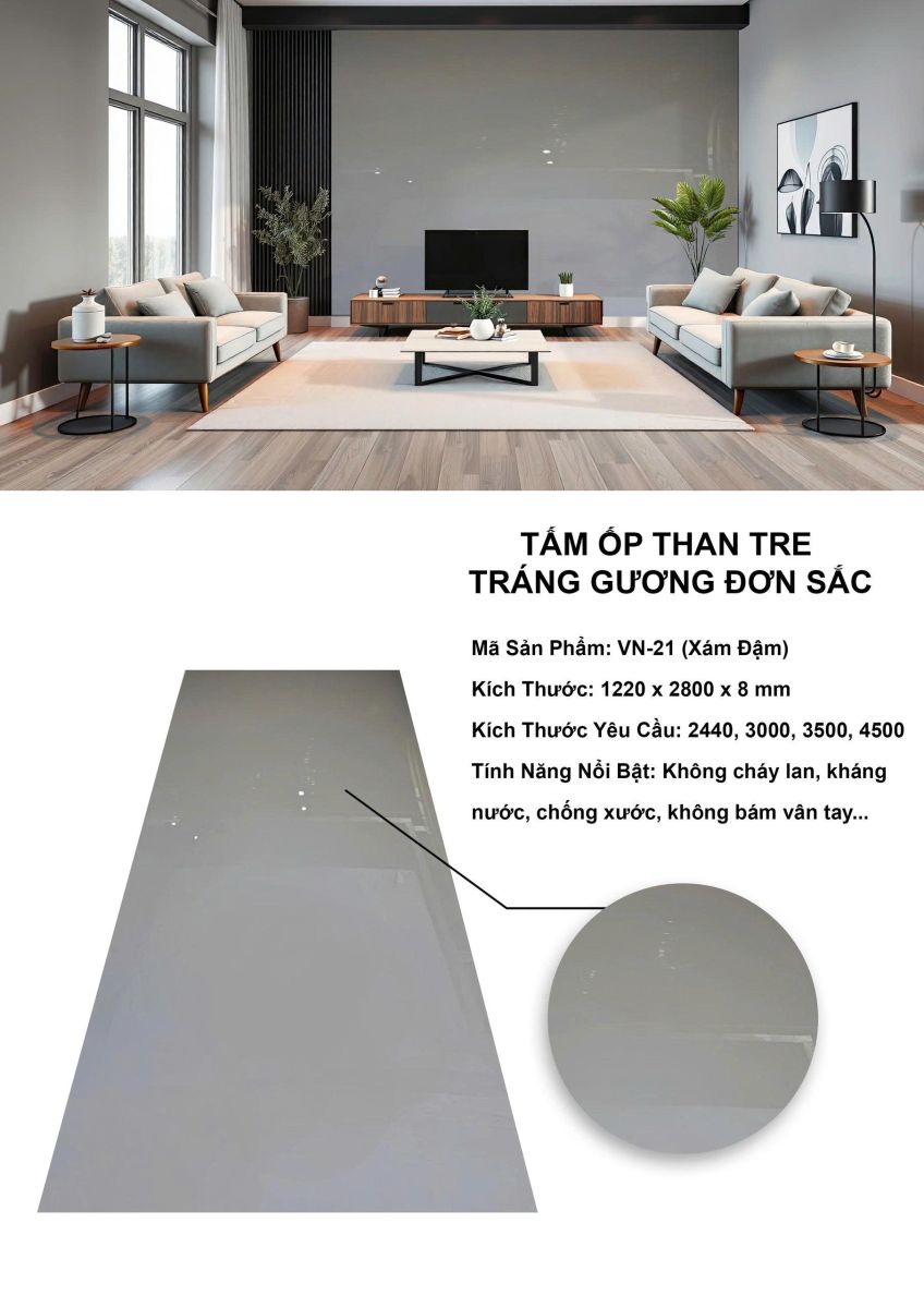 Tấm Ốp Than Tre 8mm - Vinh Quang Decor