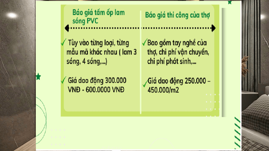 Bảng giá thi công vách tivi Vinh Quang Decor
