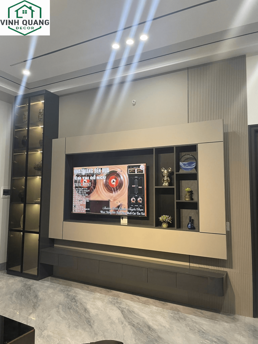 Vinh Quang Decor thi công vách tivi tại bình dương