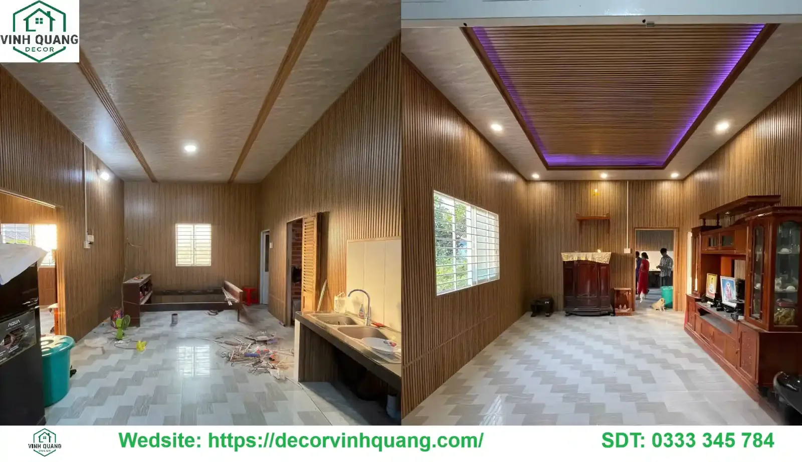 Vinh Quang decor thi công tấm ốp tường chuyên nghiệp