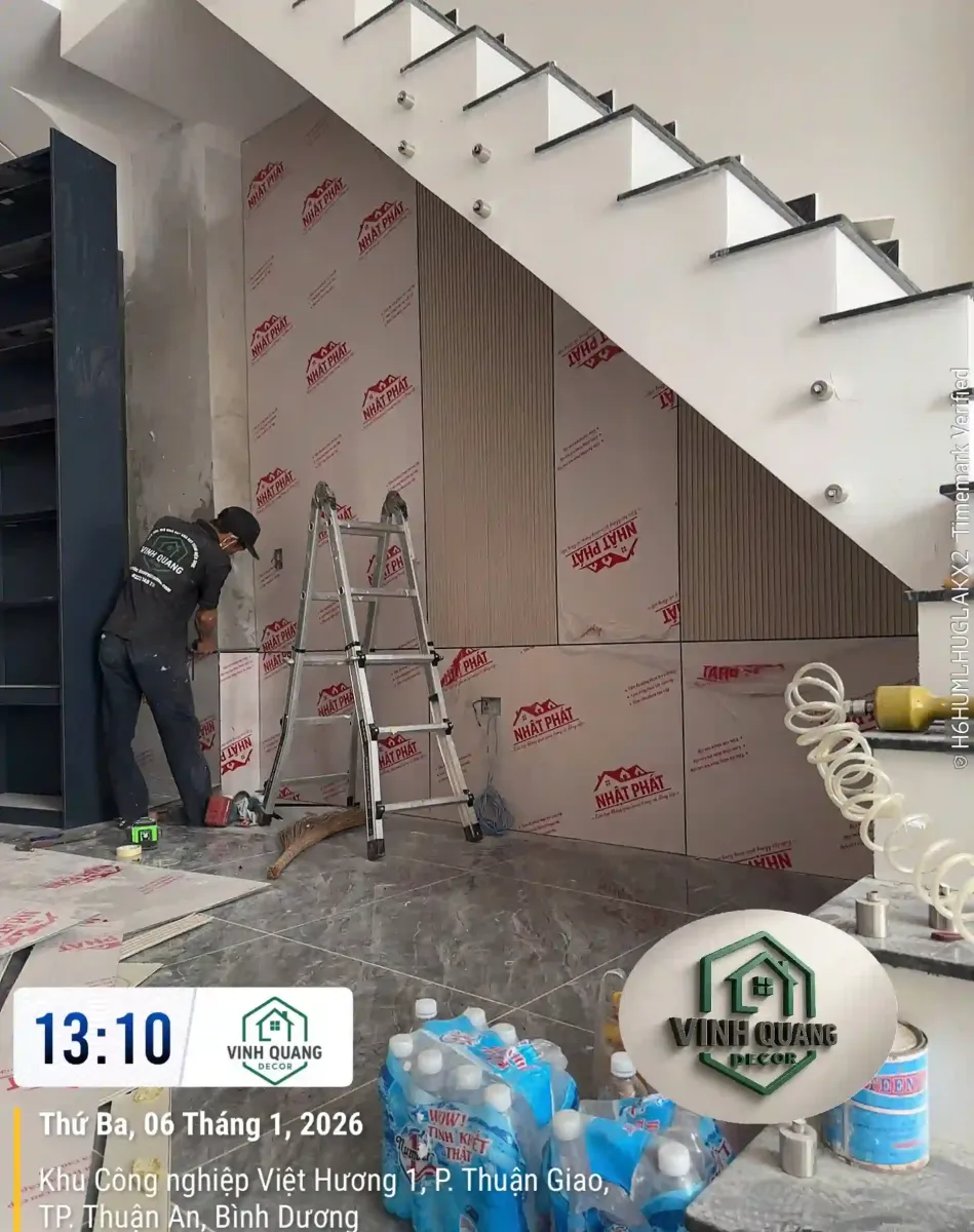 Thi công tấm ốp tường tại Thuận Giao Bình Dương