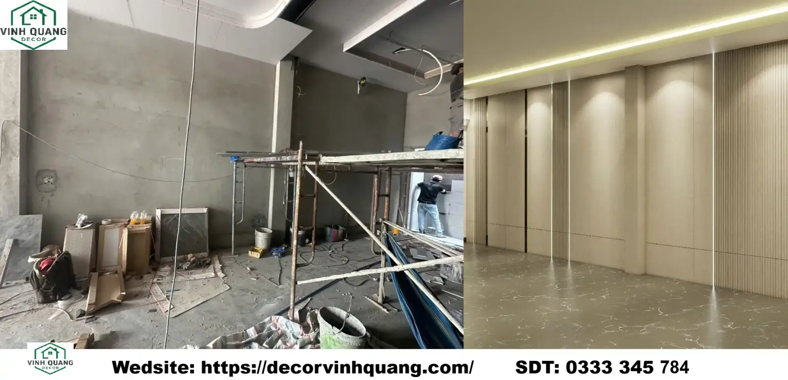 Vinh Quang Decor thiết kế thi công vách ốp tường